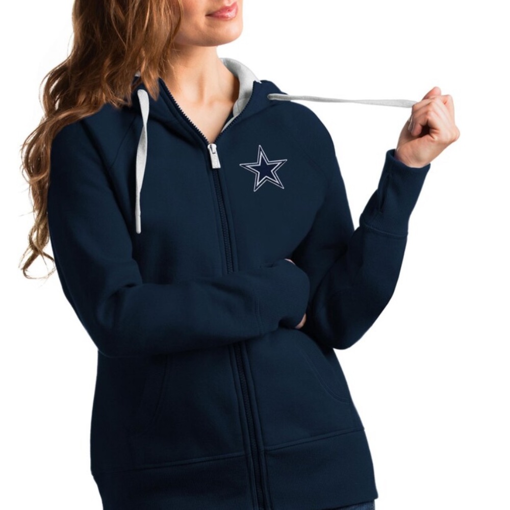 Dallas Cowboys Women’s Zip Up Hoodie Sweatshirt NFL Apparel Medium Blue Stars M